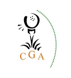 A logo of cga with an image of a flower.