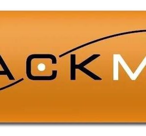 A black and orange logo for the mack media company.