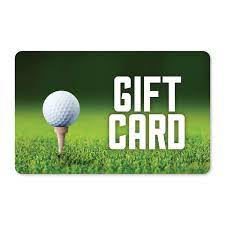 A gift card with a golf ball on it.